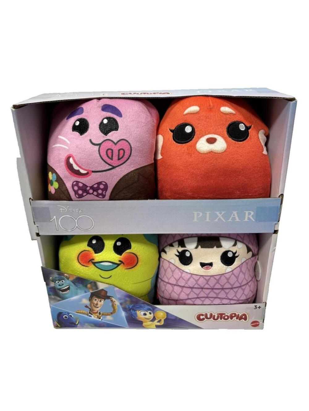 Mattel Disney100 Pixar Pals Cuutopia Plush 4-Pack Boo Heimlich Bing Bong Mei NEW